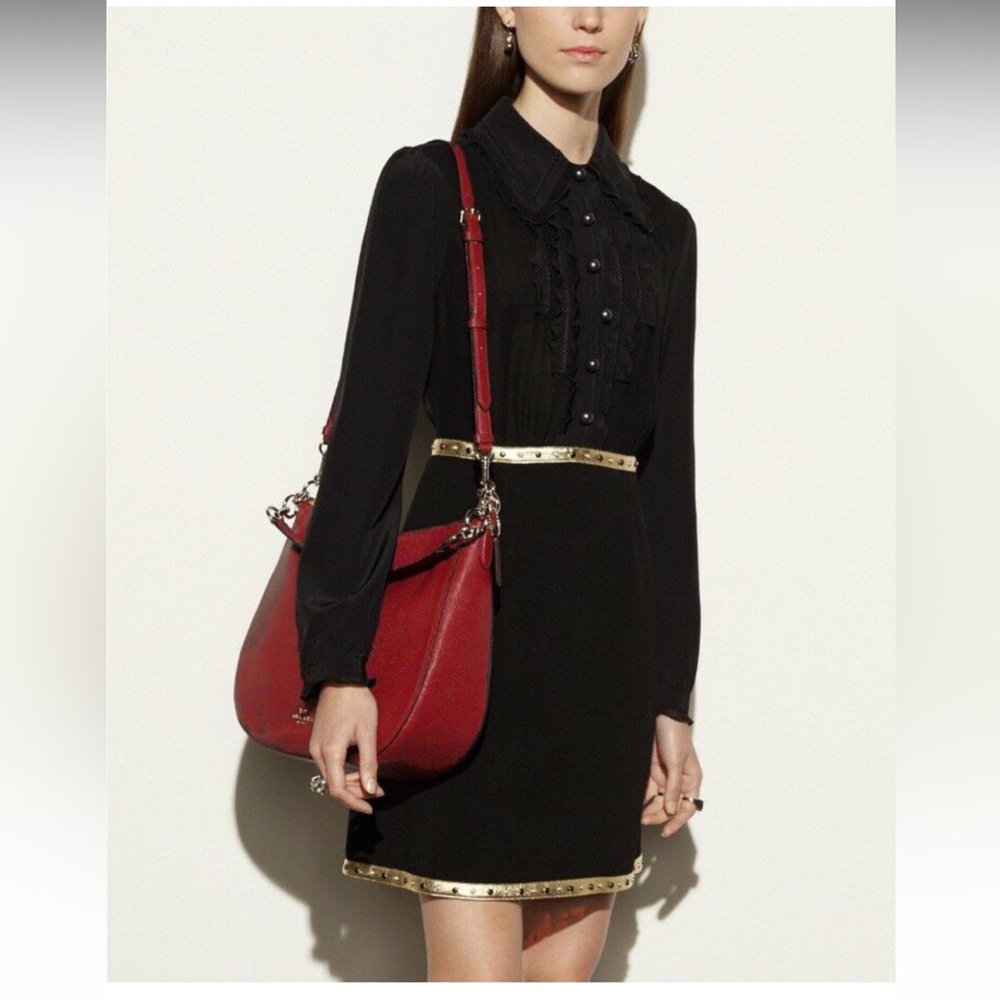 Coach Chelsea 32 Hobo Red Current Purse, Rare Sold Out Color